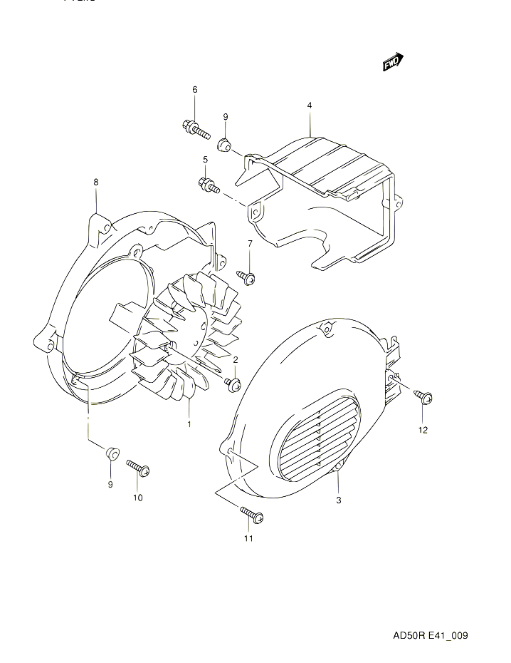 VENTILATEUR DE REFROIDISSEMENT MODEL LMODEL K E06 POUR SUZUKI AD 60 1991 POUR SUZUKI ADAD60M 