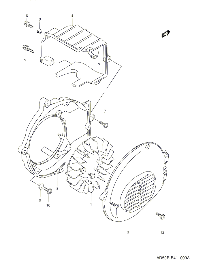 VENTILATEUR DE REFROIDISSEMENT MODELE M POUR SUZUKI AD 60 1991 POUR SUZUKI ADAD60M 