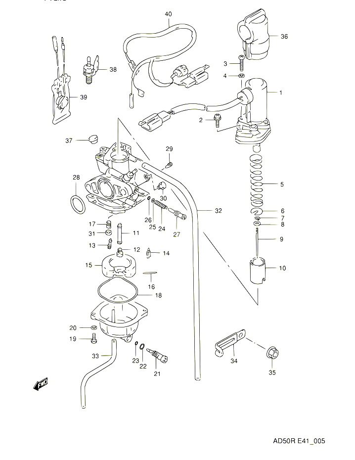 CARBURATEUR MODELE L E41 ENO211604 POUR SUZUKI AD 60 1994 POUR SUZUKI ADAD60R 