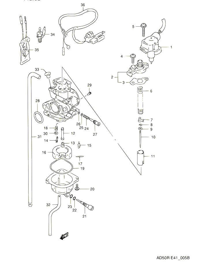 CARBURATEUR MODEL L E41 MODEL K E06 ENO211605 POUR SUZUKI AD 60 1994 POUR SUZUKI ADAD60R 