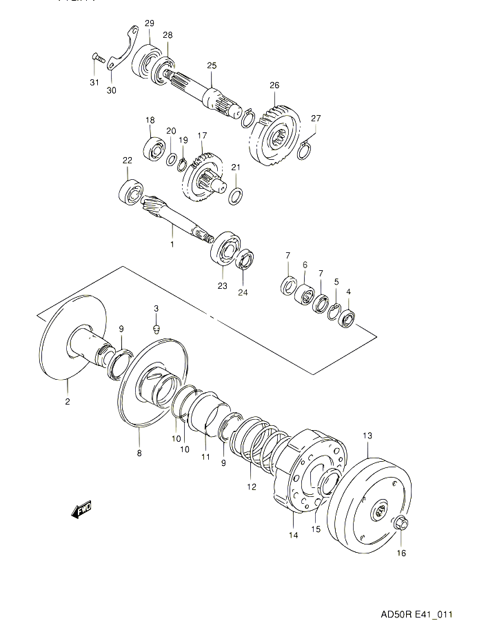 TRANSMISSION 2 POUR SUZUKI AD 60 1994 POUR SUZUKI ADAD60R 