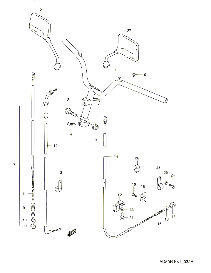 GUIDON MODEL K E06 POUR SUZUKI AD 60 1994 POUR SUZUKI ADAD60R 