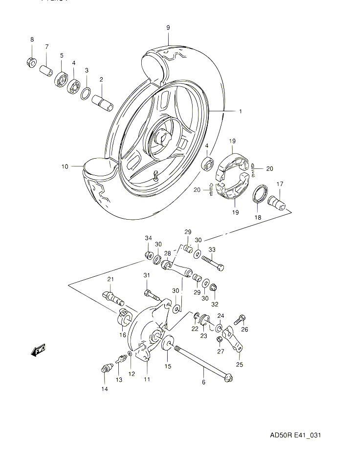 ROUE AVANT MODELE L  M E41 POUR SUZUKI AD 60 1994 POUR SUZUKI ADAD60R 