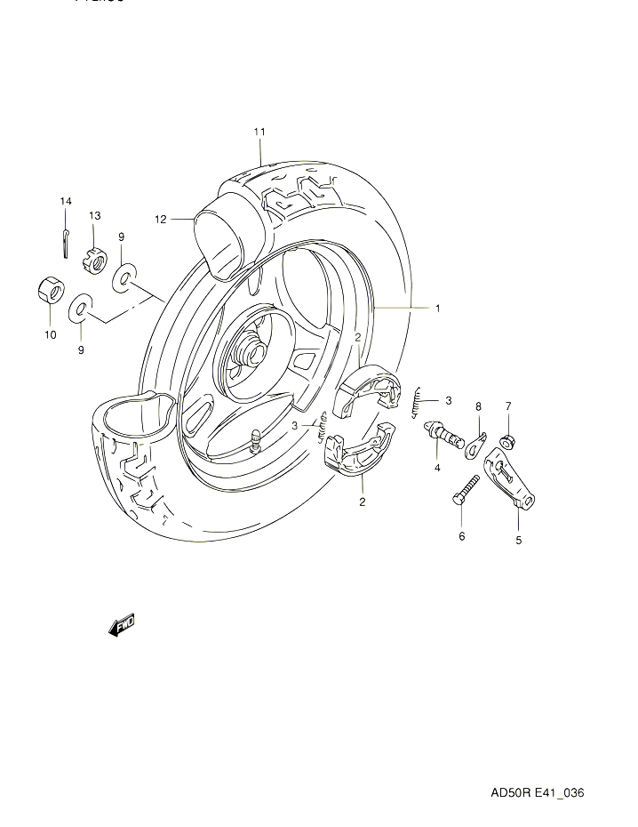 ROUE ARRIERE POUR SUZUKI AD 60 1994 POUR SUZUKI ADAD60R 