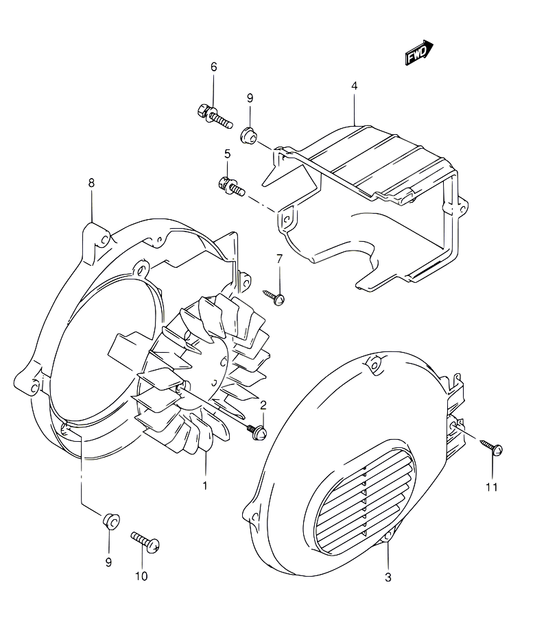 VENTILATEUR DE REFROIDISSEMENT POUR SUZUKI AE 50 1992 POUR SUZUKI AEAE50 N 