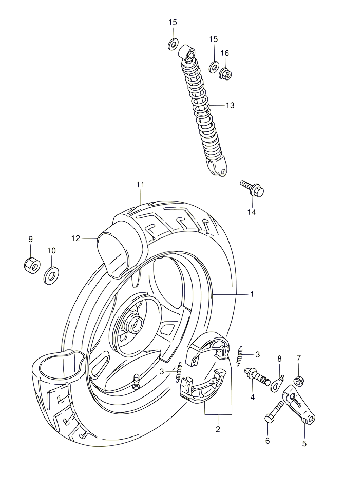 ROUE ARRIERE POUR SUZUKI AE 50 1992 POUR SUZUKI AEAE50 N 