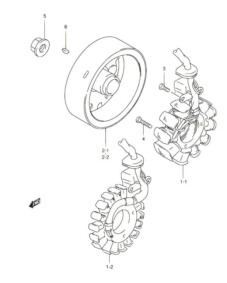 ALLUMAGE ROTOR STATOR POUR SUZUKI BURGMAN 125 2000 POUR SUZUKI BURGMANAN125Y AN125UY 