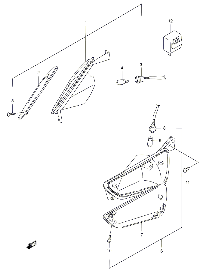 CLIGNOTANTS AVANT POUR SUZUKI BURGMAN 125 2000 POUR SUZUKI BURGMANAN125Y AN125UY 