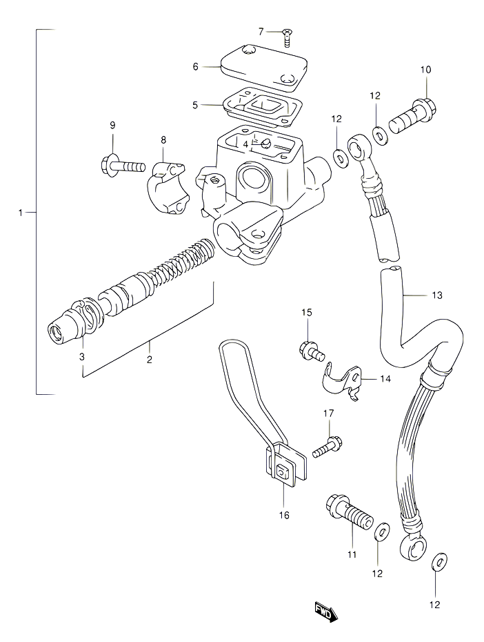 DURITE DE FREIN AVANT POUR SUZUKI BURGMAN 125 2000 POUR SUZUKI BURGMANAN125Y AN125UY 