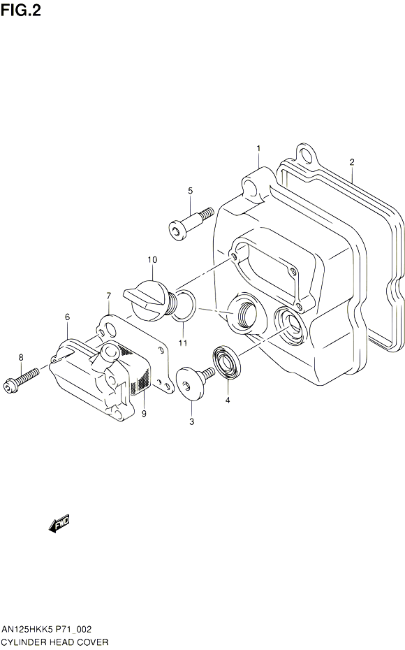 COUVRE CULASSE POUR SUZUKI BURGMAN 125 2005 POUR SUZUKI BURGMANAN125HKK5 