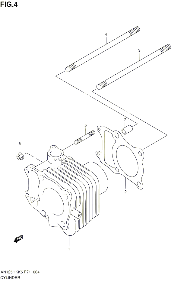 CYLINDRE POUR SUZUKI BURGMAN 125 2005 POUR SUZUKI BURGMANAN125HKK5 
