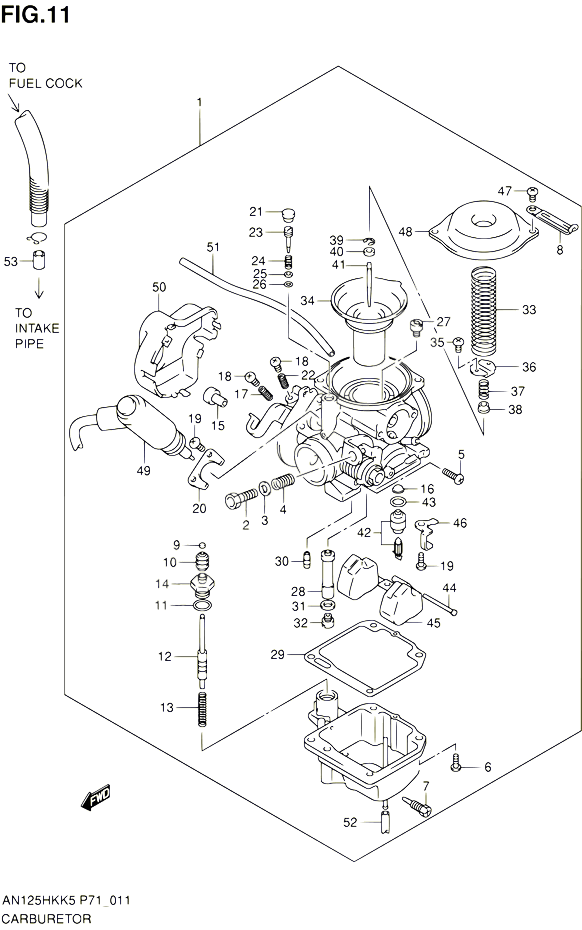 CARBURATEUR POUR SUZUKI BURGMAN 125 2005 POUR SUZUKI BURGMANAN125HKK5 