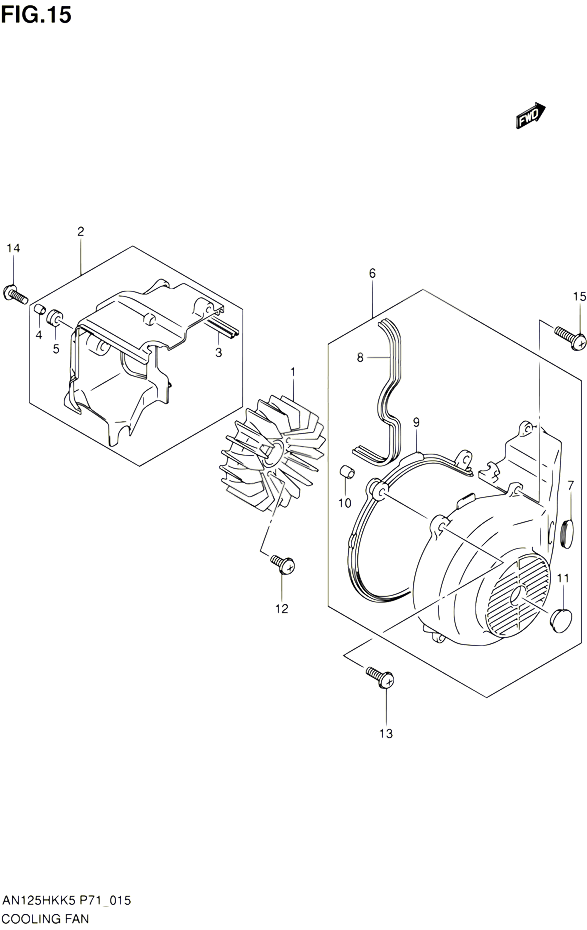 VENTILATEUR DE REFROIDISSEMENT POUR SUZUKI BURGMAN 125 2005 POUR SUZUKI BURGMANAN125HKK5 