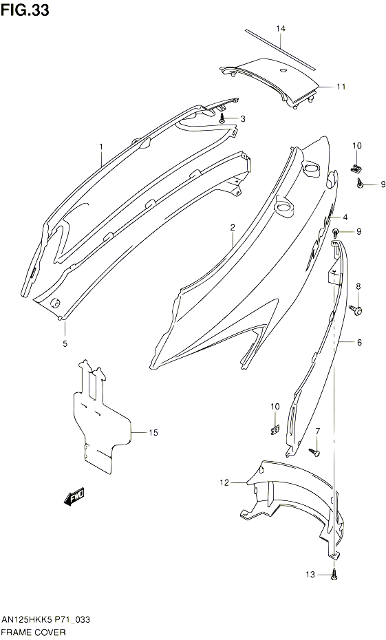 CARENAGES ARRIERE POUR SUZUKI BURGMAN 125 2005 POUR SUZUKI BURGMANAN125HKK5 