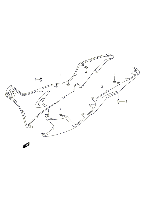 CARENAGES INFERIEUR MODELE K4AN400K5 K6 POUR SUZUKI BURGMAN 400 2005 POUR BURGMAN 400 AN400 K5 
