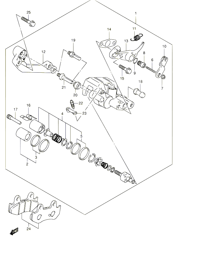 ETRIER DE FREIN ARRIERE POUR SUZUKI BURGMAN 400 2005 POUR BURGMAN 400 AN400 K5 