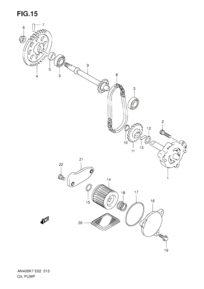 POMPE A HUILE POUR SUZUKI BURGMAN 400 2007 POUR BURGMAN 400 AN400 K7 