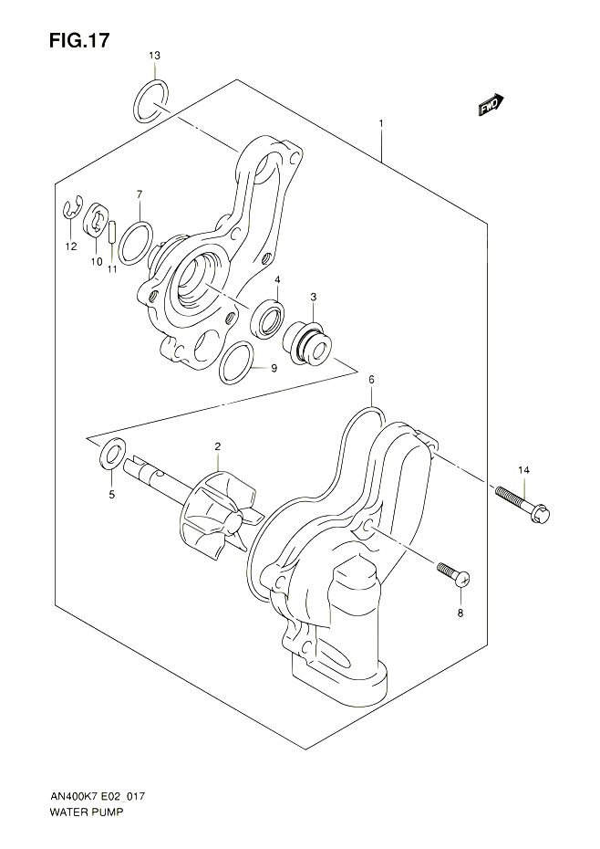 POMPE A EAU POUR SUZUKI BURGMAN 400 2007 POUR BURGMAN 400 AN400 K7 