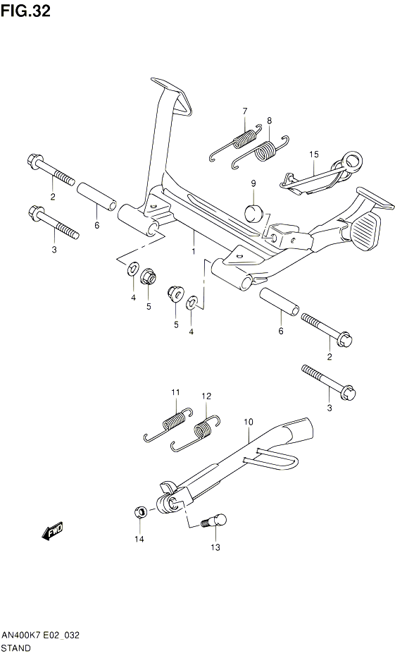 BEQUILLE POUR SUZUKI BURGMAN 400 2007 POUR BURGMAN 400 AN400 K7 