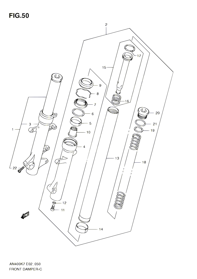 FOURCHE AN400K7 ZK7 K8 ZK8 K9 L0 POUR SUZUKI BURGMAN 400 2007 POUR BURGMAN 400 AN400 K7 