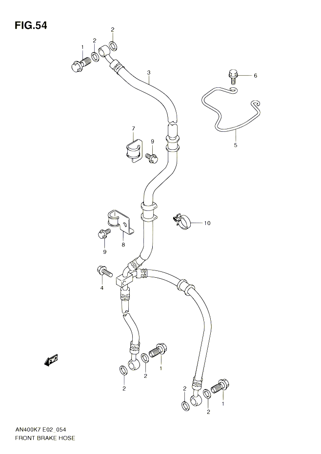 DURITE DE FREIN AVANT AN400K7 ZK7 K8 ZK8 K9 L0 POUR SUZUKI BURGMAN 400 2007 POUR BURGMAN 400 AN400 K7 