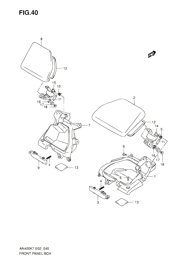 VIDE POCHE POUR SUZUKI BURGMAN 400 2008 POUR BURGMAN 400 AN400 K8 