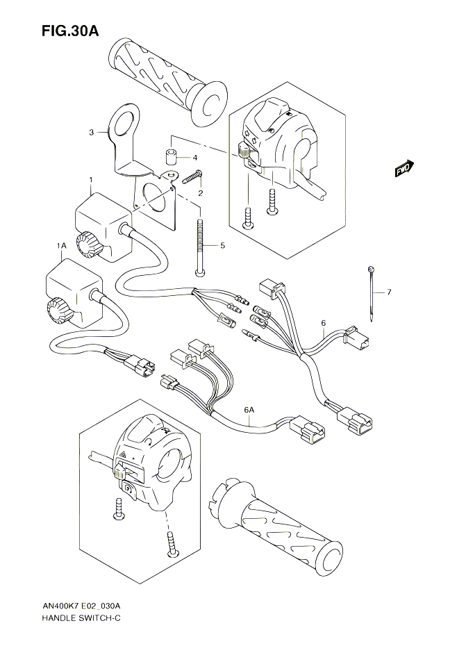 POIGNEES CHAUFFANTES AN400ZK7 ZK8 POUR SUZUKI BURGMAN 400 2010 POUR BURGMAN 400 AN400 L0 