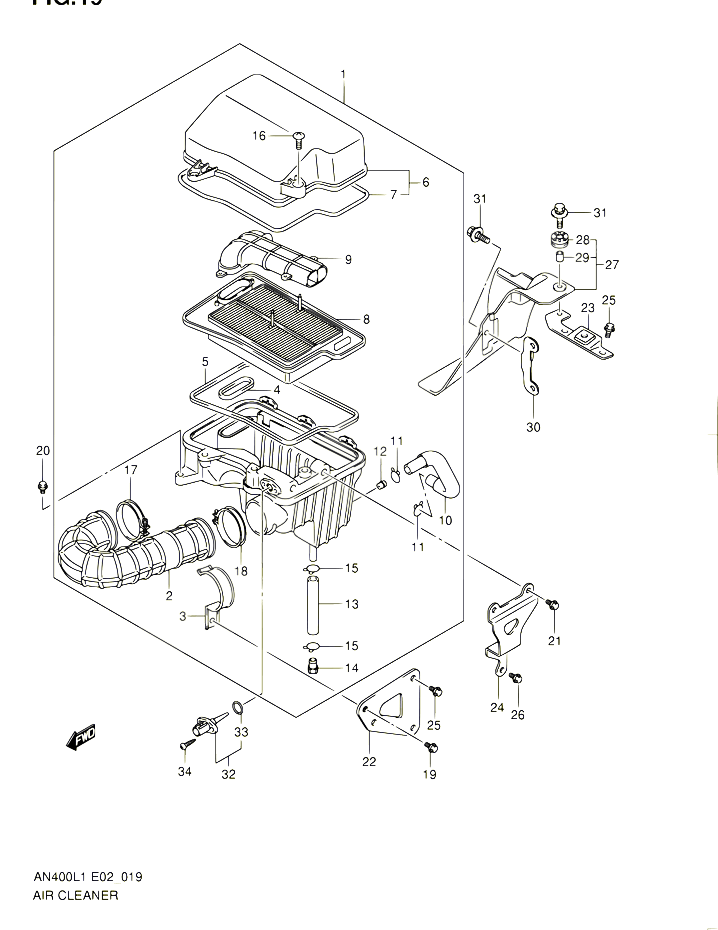 FILTRE A AIR POUR SUZUKI BURGMAN 400 2012 POUR BURGMAN 400 AN400 L1 