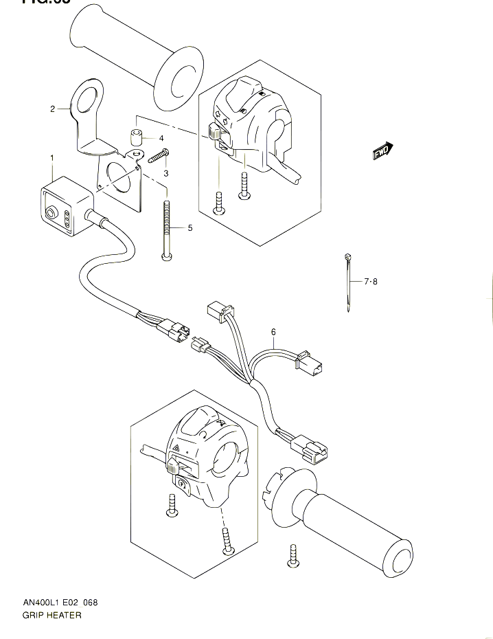 POIGNEES CHAUFFANTES AN400ZAL1 E02 POUR SUZUKI BURGMAN 400 2012 POUR BURGMAN 400 AN400 L1 