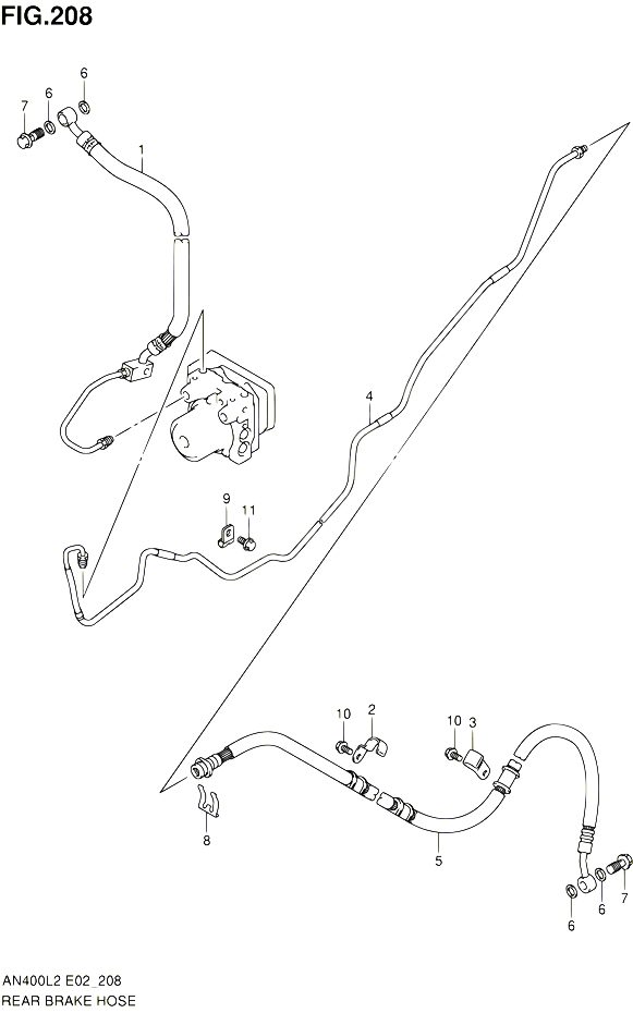 DURITE DE FREIN ARRIERE AN400ZAL2 E19 POUR SUZUKI BURGMAN 400 2012 POUR BURGMAN 400 AN400L2