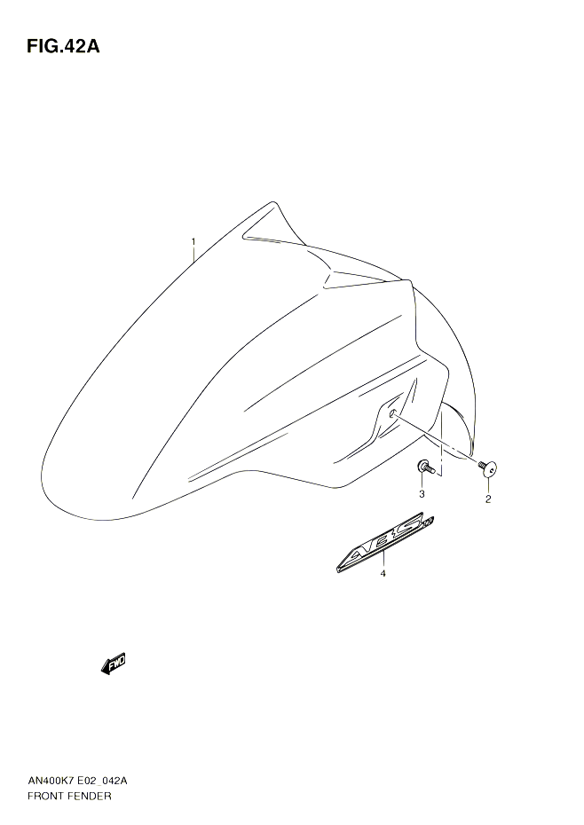 GARDE BOUE AVANT MODEL K9 POUR SUZUKI BURGMAN 400 2009 POUR BURGMAN 400 AN400A K9 