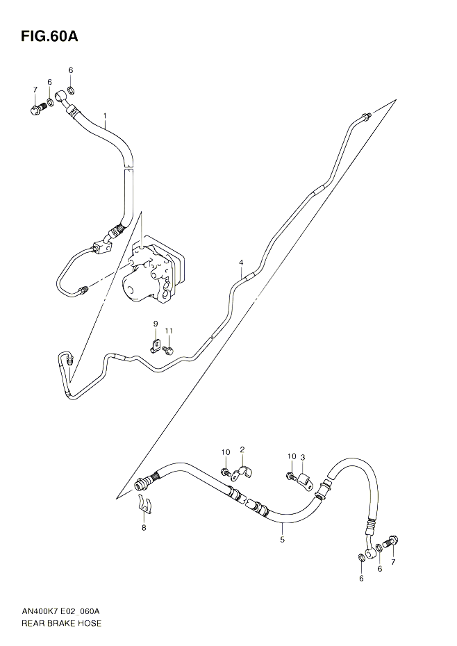 DURITE DE FREIN ARRIERE AN400AK9 ZAK9 AL0 ZAL0 POUR SUZUKI BURGMAN 400 2009 POUR BURGMAN 400 AN400A K9 