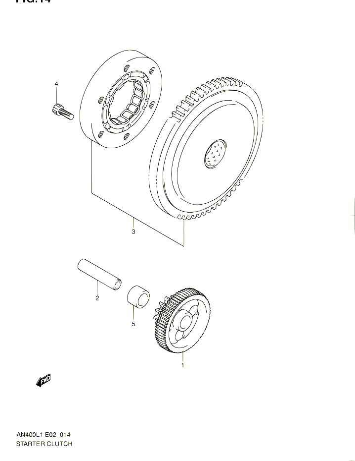 ROUE LIBRE DE DEMARREUR POUR SUZUKI BURGMAN 400 2011 POUR BURGMAN 400 AN400AL1