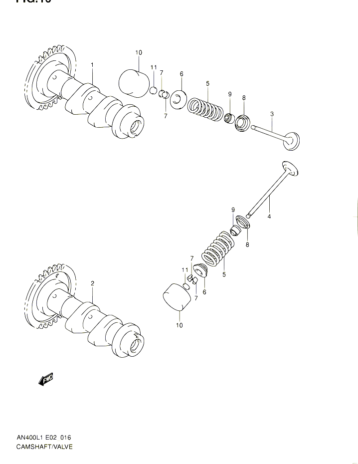 ARBRE A CAMES VALVE POUR SUZUKI BURGMAN 400 2011 POUR BURGMAN 400 AN400AL1