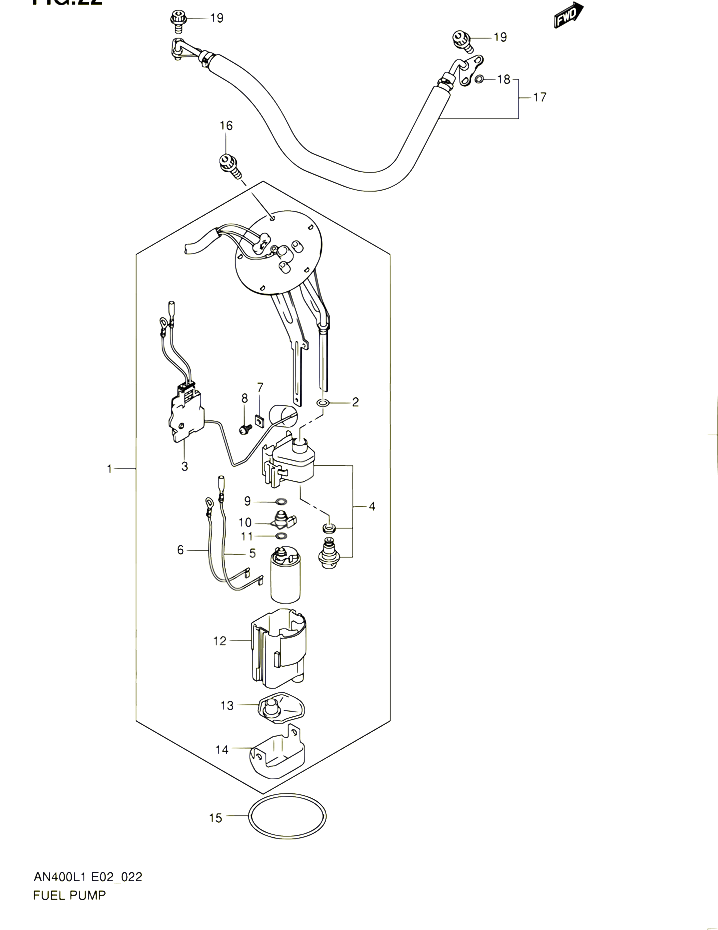 POMPE A ESSENCE POUR SUZUKI BURGMAN 400 2011 POUR BURGMAN 400 AN400AL1