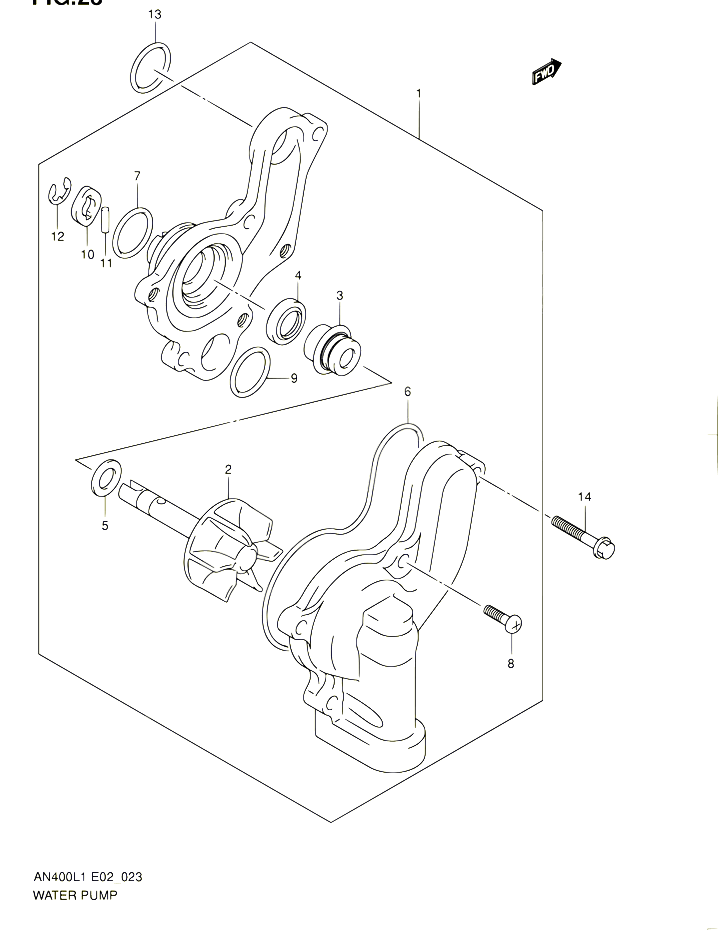 POMPE A EAU POUR SUZUKI BURGMAN 400 2011 POUR BURGMAN 400 AN400AL1