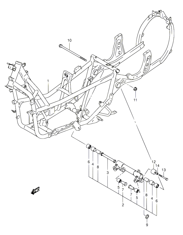 CADRE POUR SUZUKI BURGMAN 400 2005 POUR BURGMAN 400 AN400S K5 