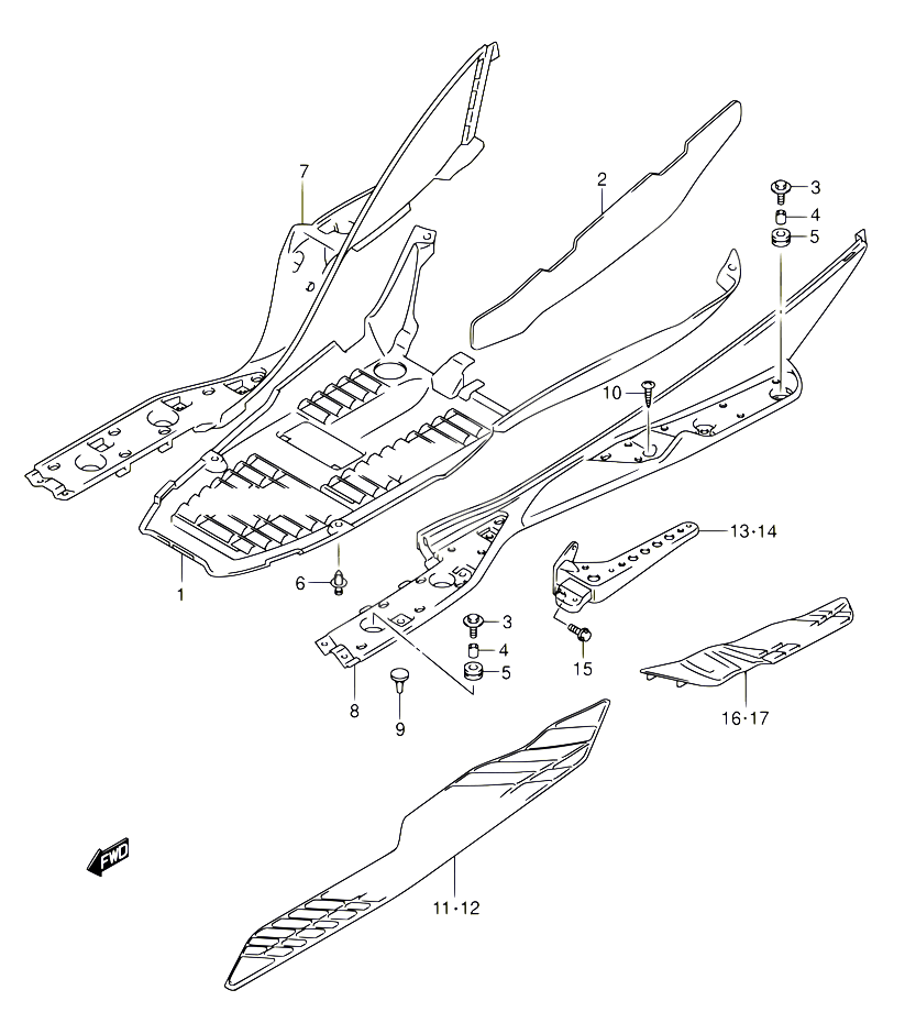 MARCHE PIEDS POUR SUZUKI BURGMAN 400 2005 POUR BURGMAN 400 AN400S K5 