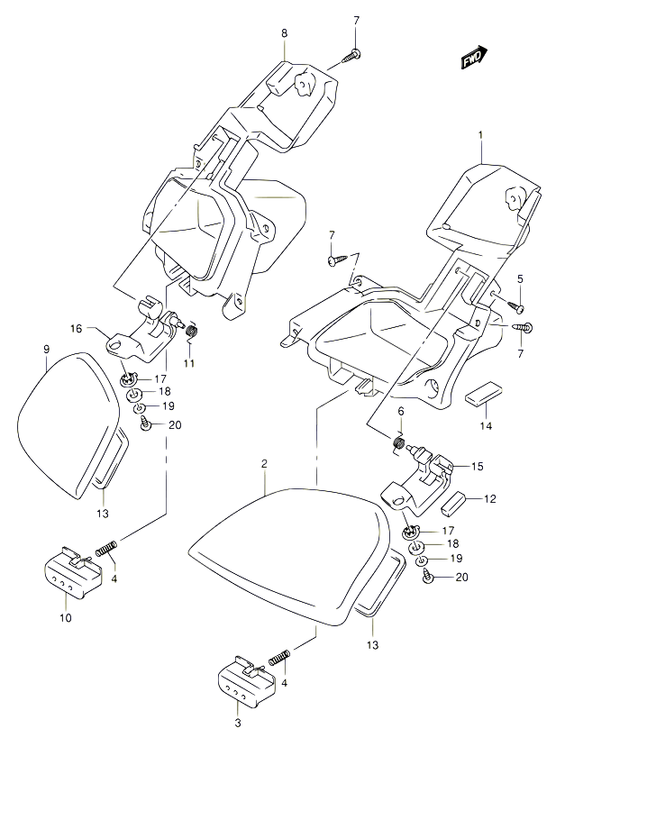 VIDE POCHE MODELE K4 K5 K6 POUR SUZUKI BURGMAN 400 2005 POUR BURGMAN 400 AN400S K5 