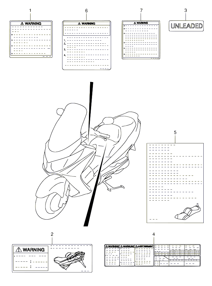 ETIQUETTE POUR SUZUKI BURGMAN 400 2005 POUR BURGMAN 400 AN400S K5 