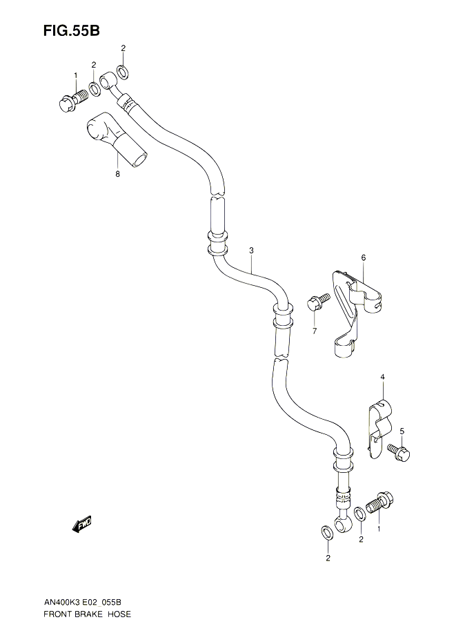 DURITE DE FREIN AVANT AN400SK5 SK6 POUR SUZUKI BURGMAN 400 2006 POUR BURGMAN 400 AN400S K6 