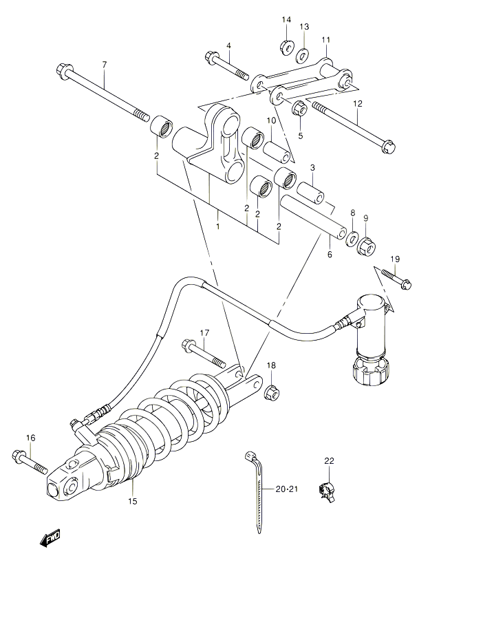 BIELLETTE DAMORTISSEUR POUR SUZUKI BURGMAN 400 2006 POUR BURGMAN 400 AN400S K6 