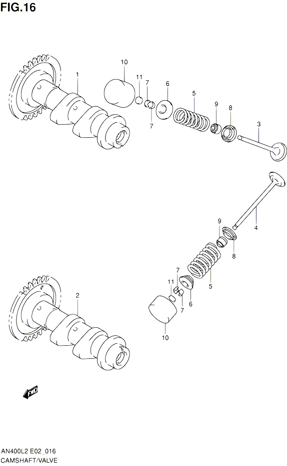 ARBRE A CAMES VALVE POUR SUZUKI BURGMAN 400 2012 POUR BURGMAN 400 AN400ZAL2