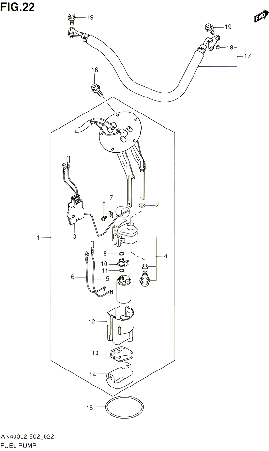 POMPE A ESSENCE POUR SUZUKI BURGMAN 400 2012 POUR BURGMAN 400 AN400ZAL2