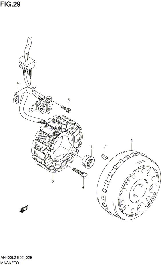 ALLUMAGE ROTOR STATOR POUR SUZUKI BURGMAN 400 2012 POUR BURGMAN 400 AN400ZAL2