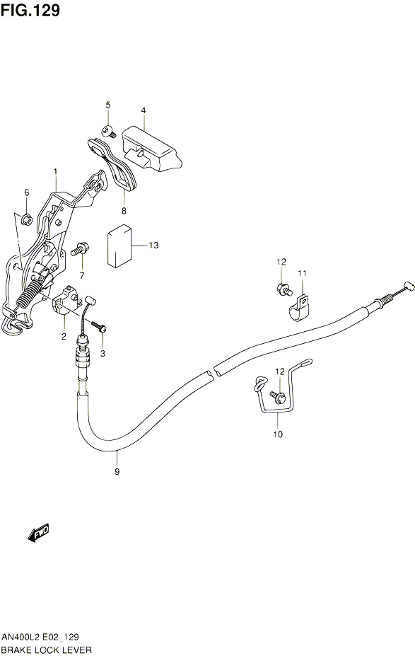 FREIN DE PARKING POUR SUZUKI BURGMAN 400 2012 POUR BURGMAN 400 AN400ZAL2