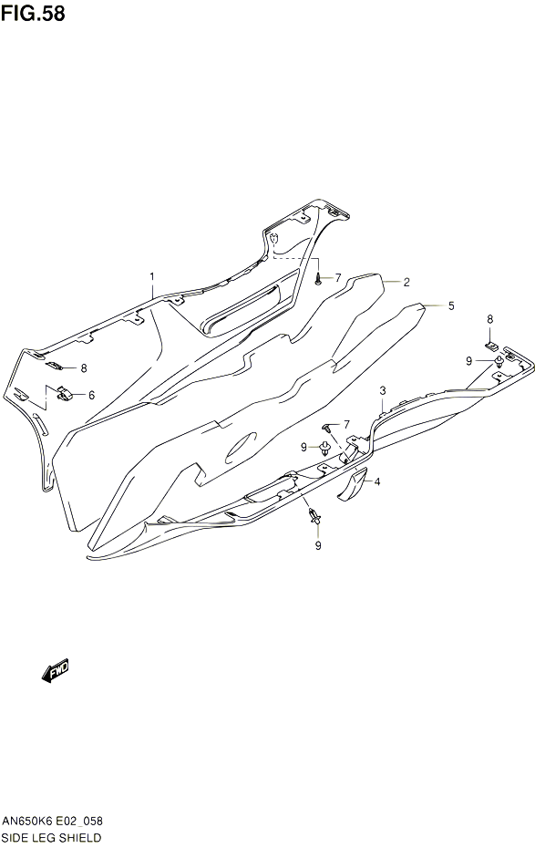 CARENAGES INFERIEUR MODELE K6 POUR SUZUKI BURGMAN 650 2006 POUR SUZUKI BURGMANAN650 K6 