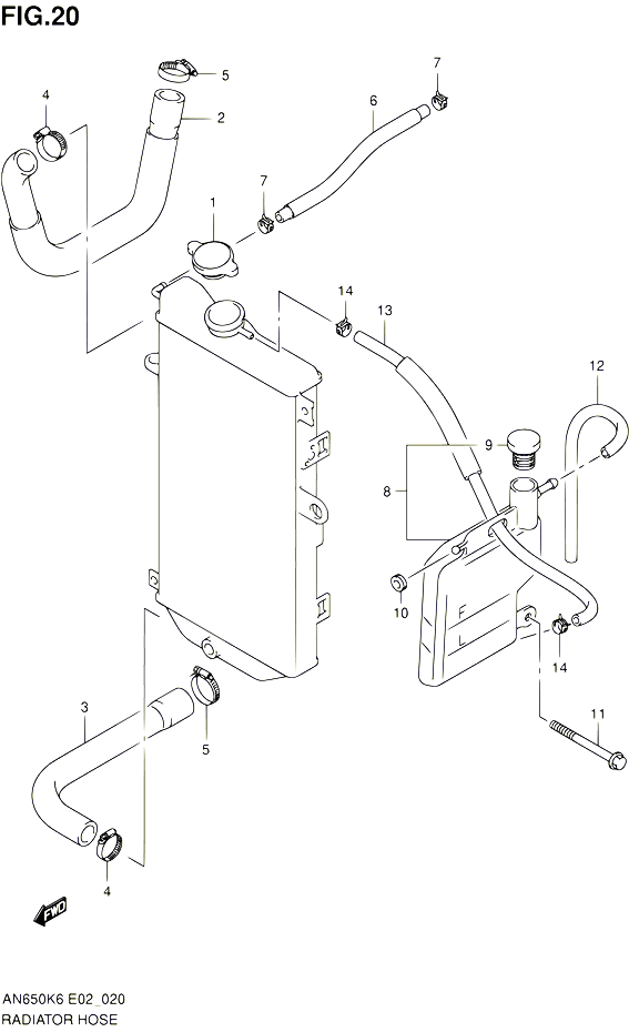 DURITE DE RADIATEUR POUR SUZUKI BURGMAN 650 2008 POUR SUZUKI BURGMANAN650 K8 