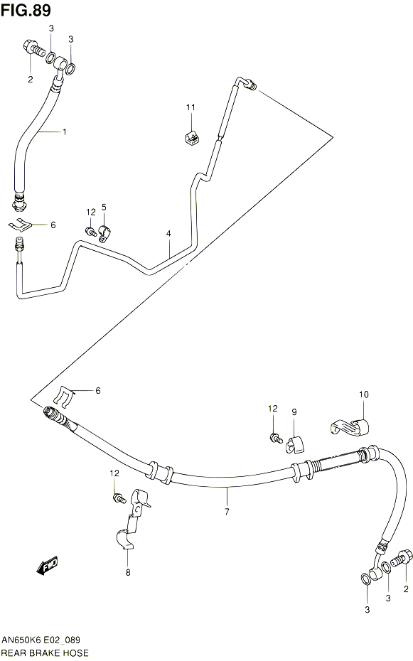 DURITE DE FREIN ARRIERE AN650K6 K7 K8 K9 L0 POUR SUZUKI BURGMAN 650 2008 POUR SUZUKI BURGMANAN650 K8 