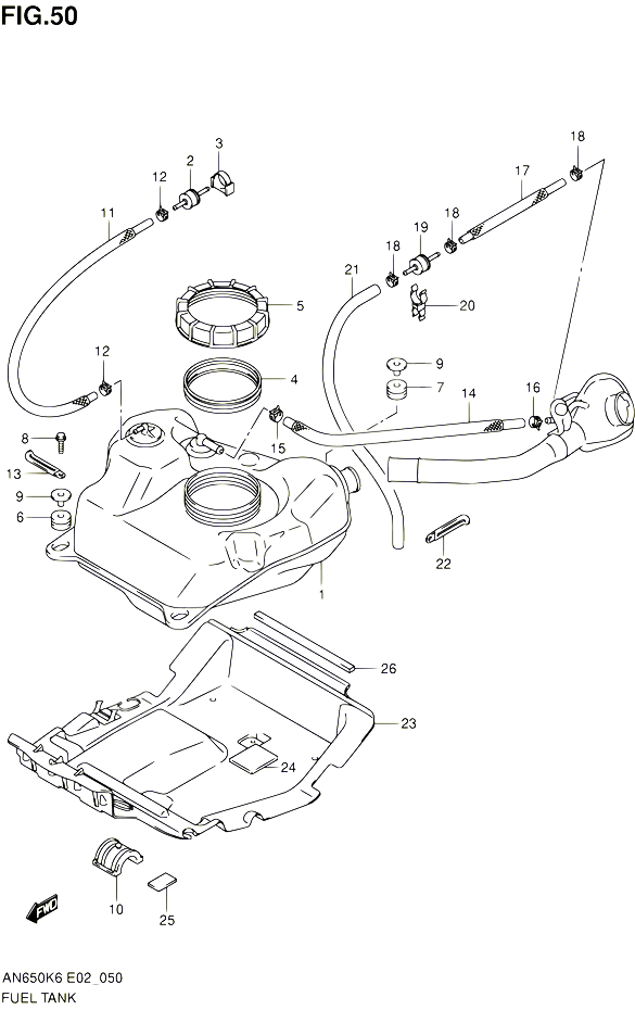RESERVOIR DESSENCE POUR SUZUKI BURGMAN 650 2010 POUR SUZUKI BURGMANAN650L0